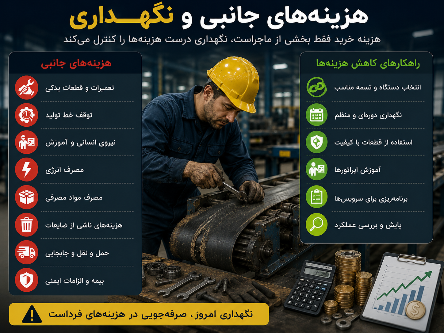 نمای تجهیزات بسته‌بندی در حال استفاده همراه با اشاره به هزینه‌های نگهداری و اهمیت انتخاب دستگاه باکیفیت